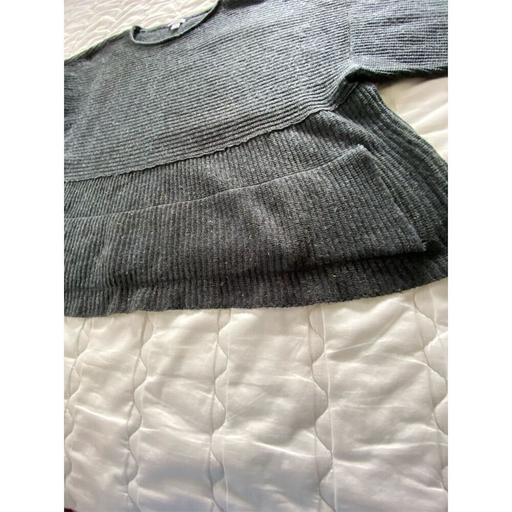 Pure Jill By J. Jill Boxy Wool Blend Oversized Pullover Sweater Lagenlook Gray - Picture 10 of 14